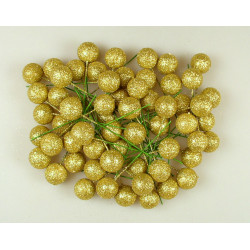 Betűző bogyó 2cm gold&glitter
