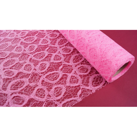 Dekor csipke háló hurokmintás 48cm×5m vil.rózsaszín