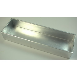 pc. 1 plastic plate "rectangle" silver
