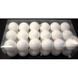 cb. 36 plastic balls white shiny