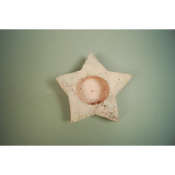 Mécsestartó csillag fenyőfából 10cm  falfestékes rózsaszín