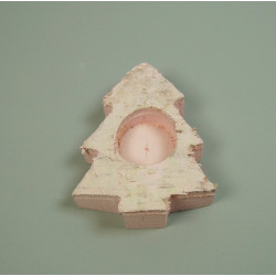 Mécsestartó fenyő fenyőfából 11×9,5cm falfestékes rózsaszín