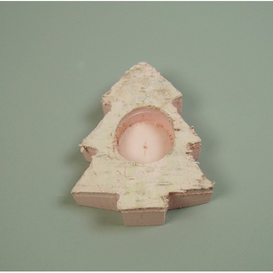 Mécsestartó fenyő fenyőfából 11×9,5cm falfestékes rózsaszín