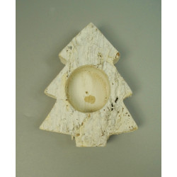 Mécsestartó fenyő nyírfából 11×9,5cm falfestékes fehér
