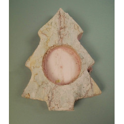 Mécsestartó fenyő nyírfából 11×9,5cm falfestékes rózsaszín