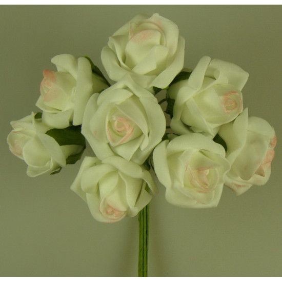 Polifoam rózsa 5cm fehér