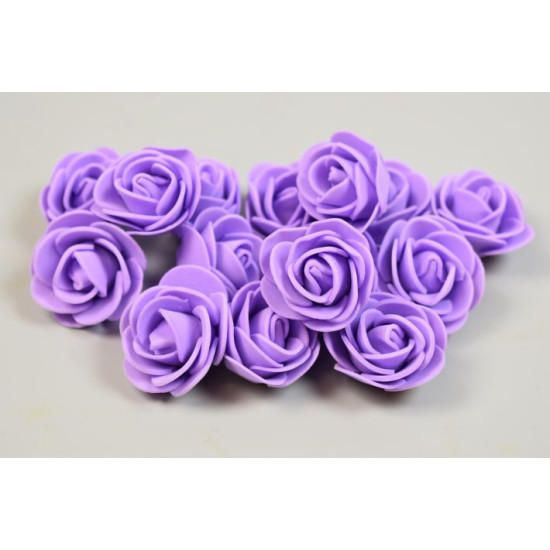 Polifoam rózsa fej 3cm purple