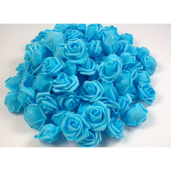 Polifoam rózsa fej 4,5cm kék