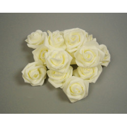 Polifoam rózsa fej 4,5cm krém