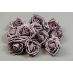Polifoam rózsa fej 7cm mosott lila