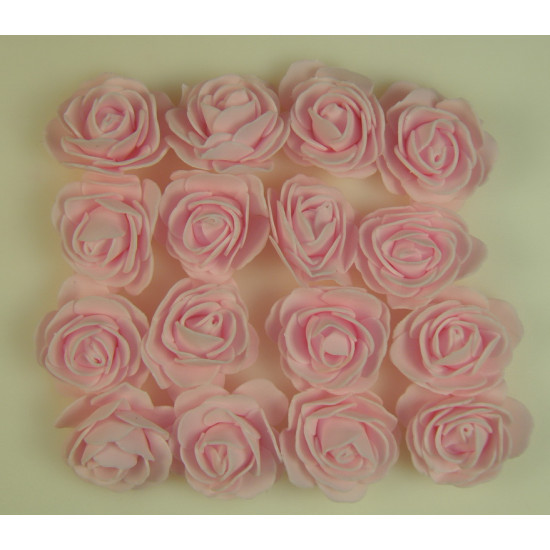 Polifoam rózsa fej fodros 4,5cm rózsaszín