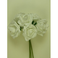 Polifoam rózsa vad 6cm fehér