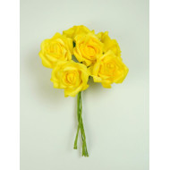 Polifoam rózsa vad 6cm sárga