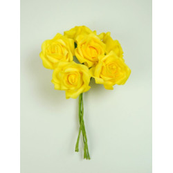 Polifoam rózsa vad 6cm sárga